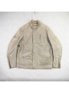 Roland Sands Design Beige Leather Motorcycle Jacket Mens 2XL Limited 128 of 300